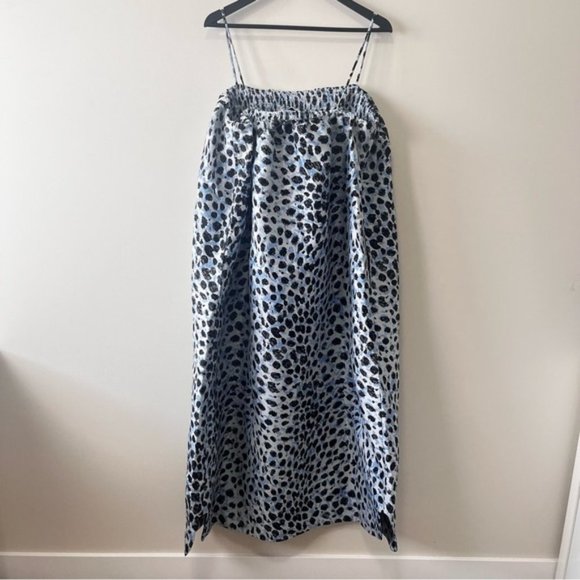NWT GANNI leopard jacquard dress Size 42 - Picture 6 of 12